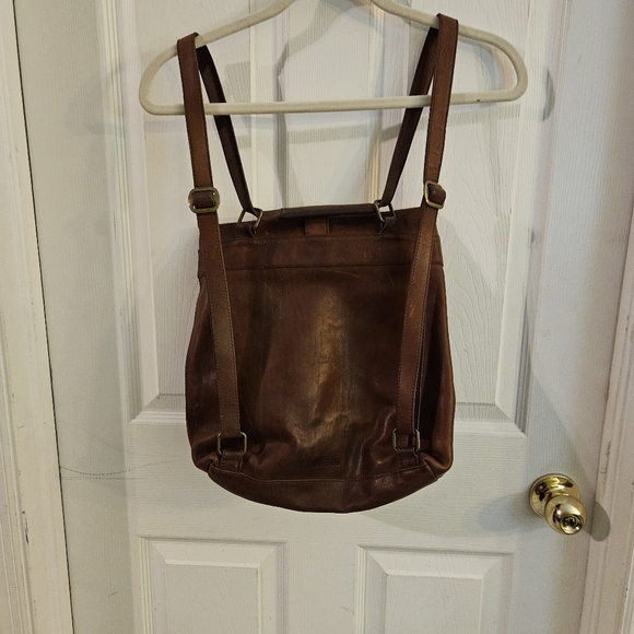 Duluth Trading Lifetime Leather Convertible Backpack Shoulder Bag Brown - Picture 2 of 13